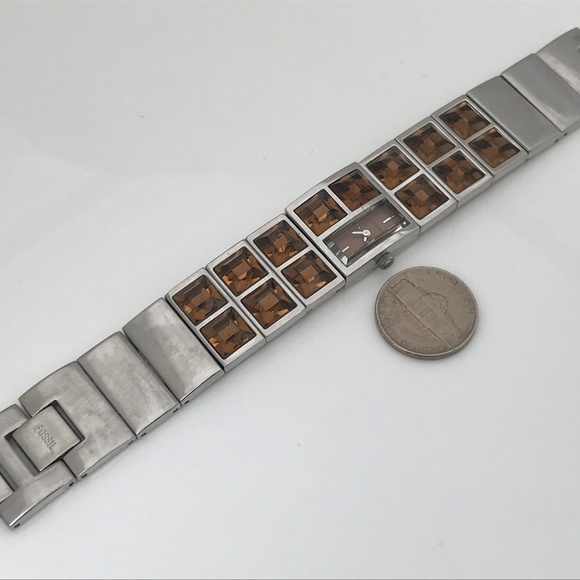 Fossil F2 Women Watch Unique Watch Brown Crystal A - Picture 3 of 8